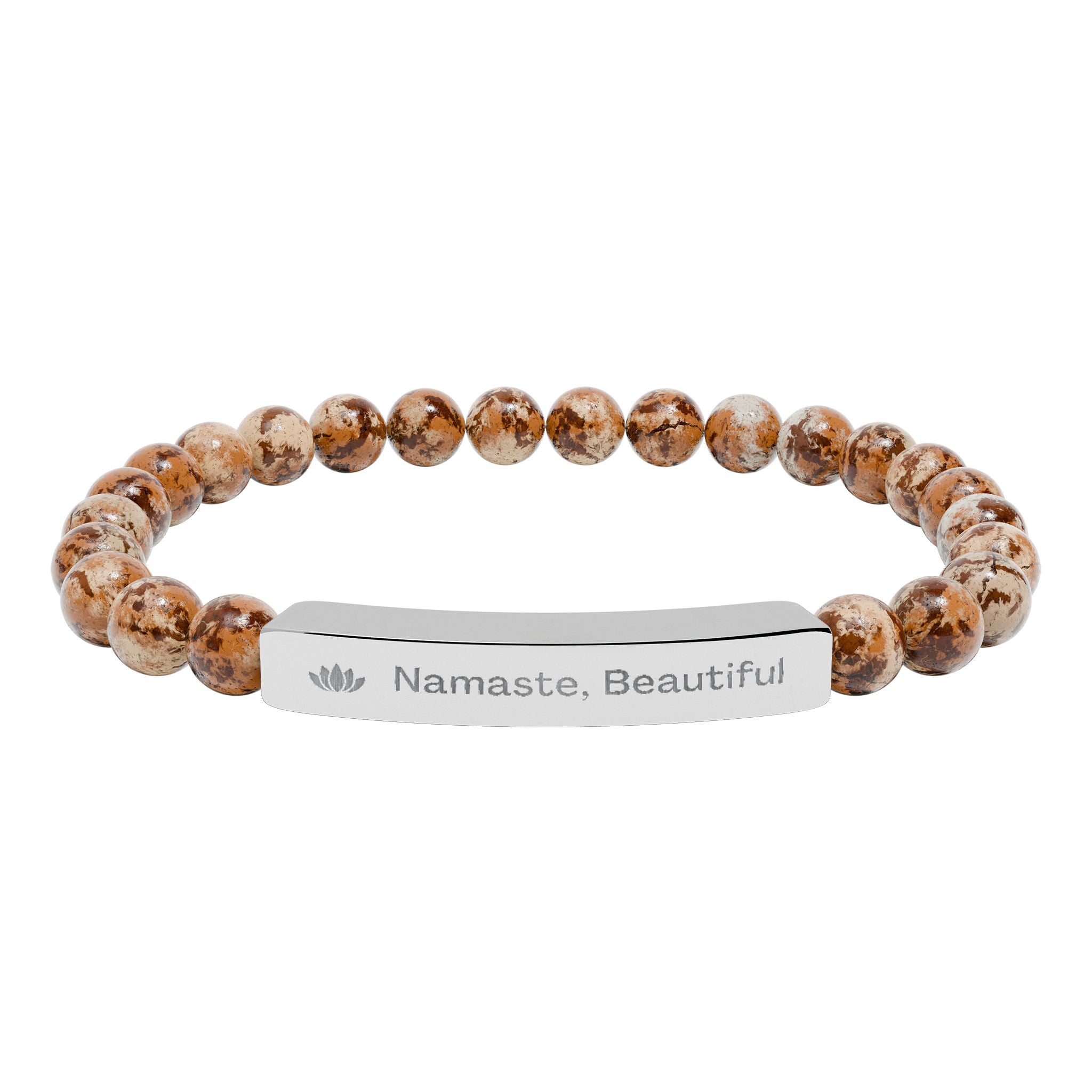 "Namaste, Beautiful" Natural Stone Affirmation Bracelet