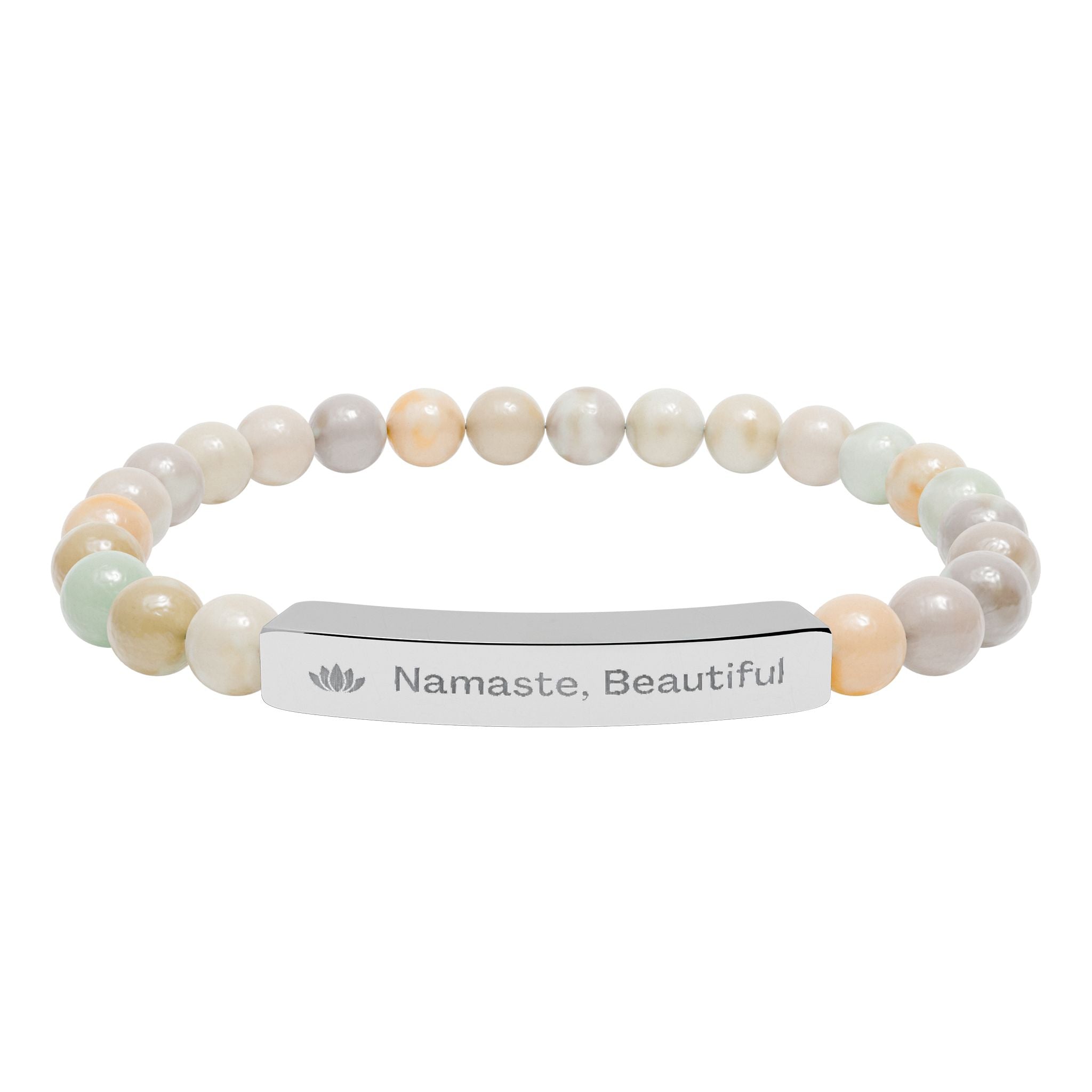 "Namaste, Beautiful" Natural Stone Affirmation Bracelet