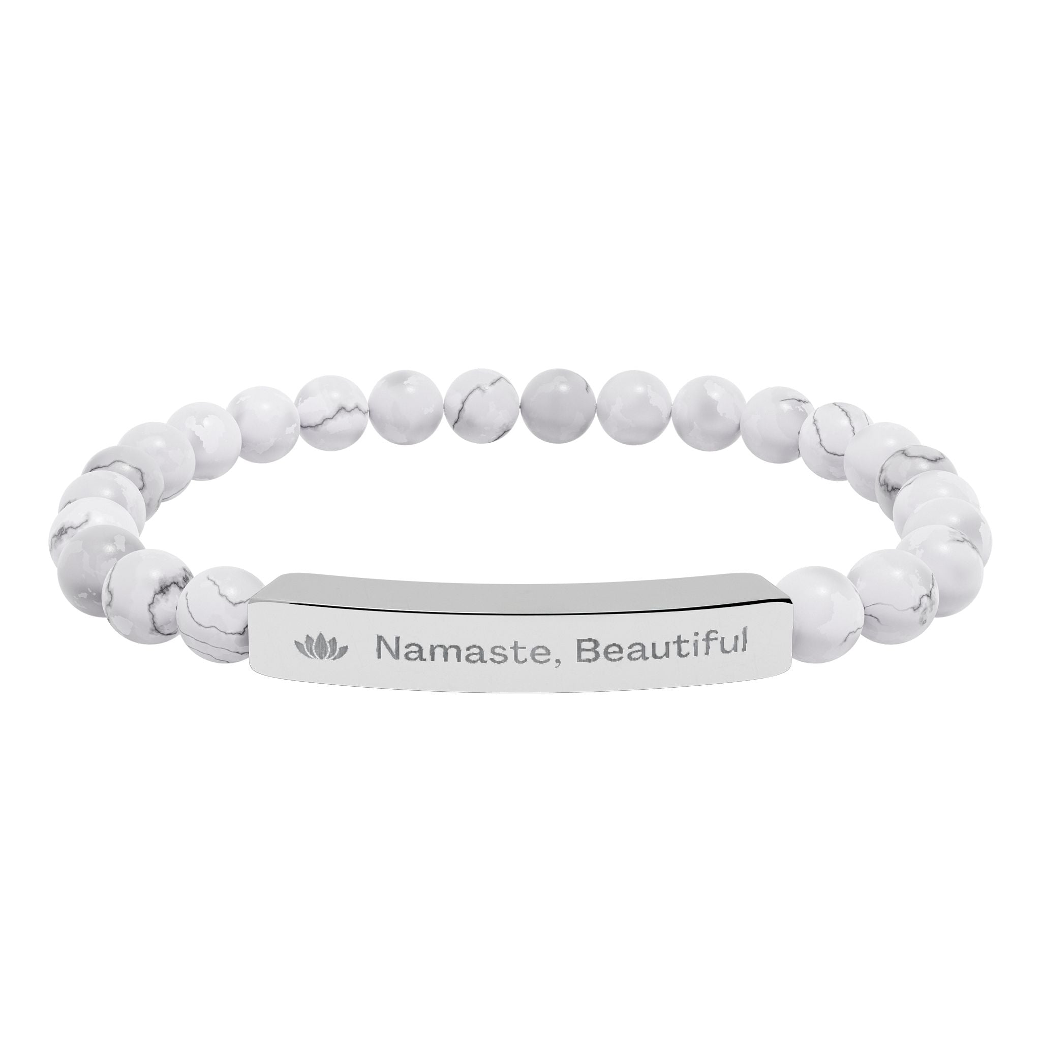 "Namaste, Beautiful" Natural Stone Affirmation Bracelet