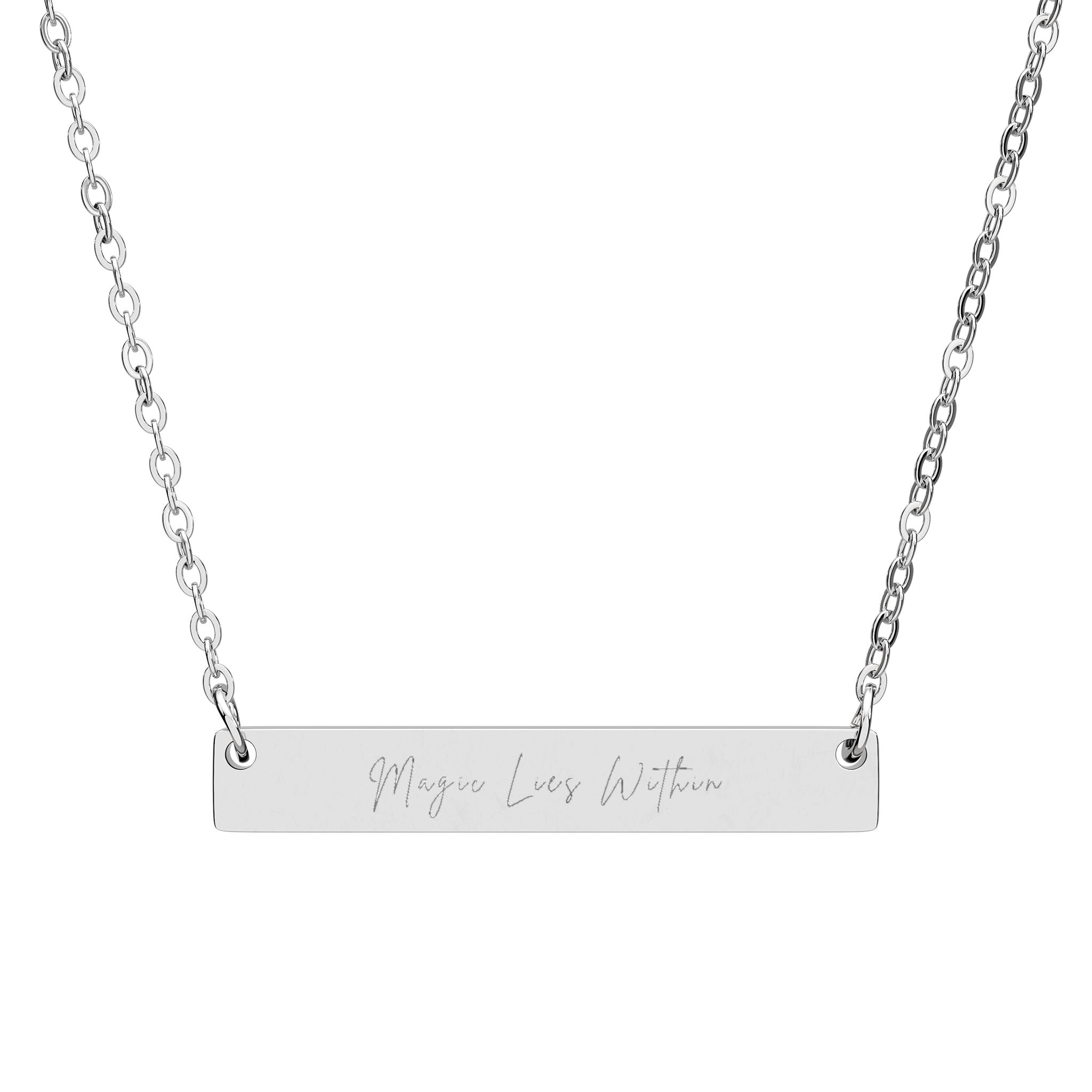 "Magic Lies Within" Horizontal Bar Necklace