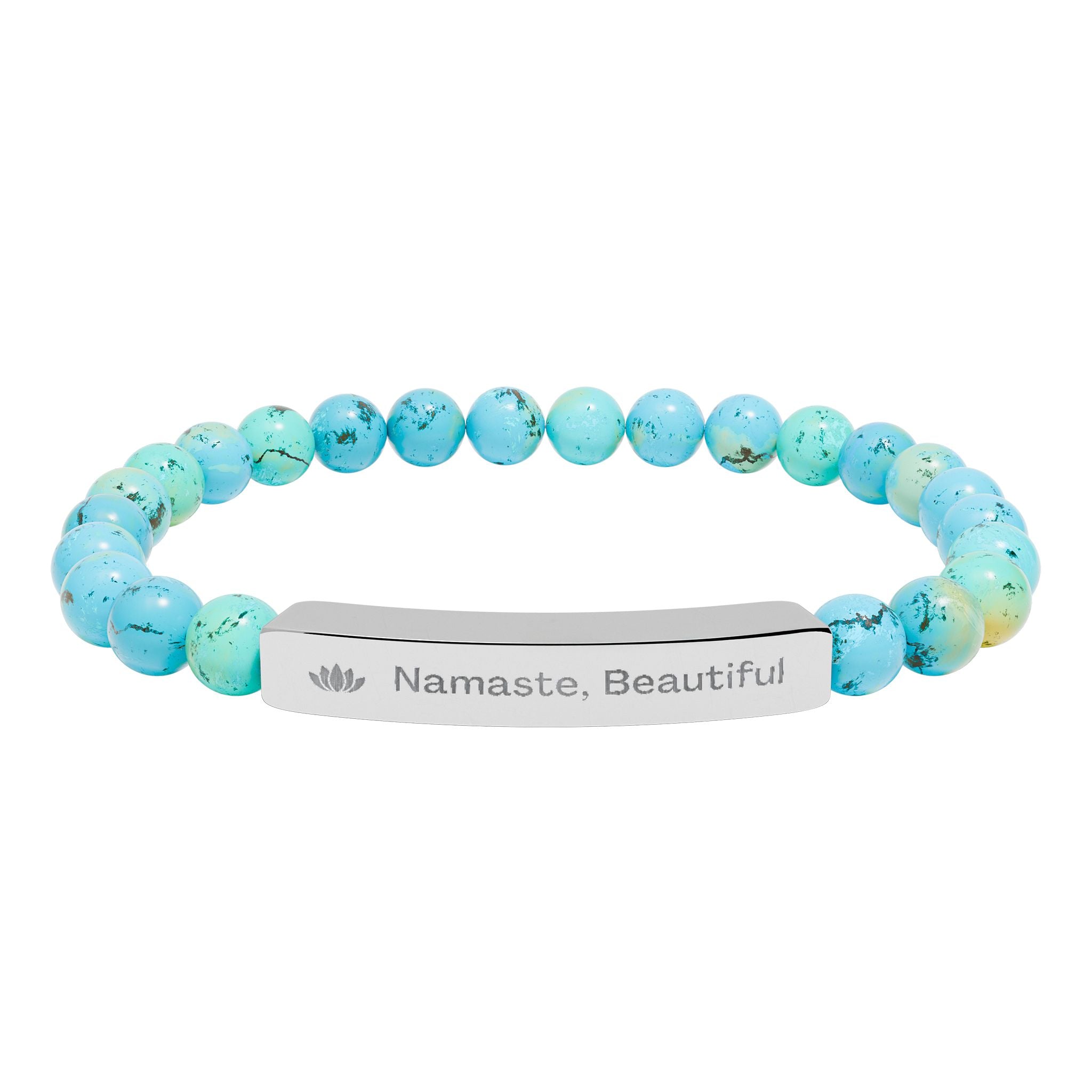 "Namaste, Beautiful" Natural Stone Affirmation Bracelet